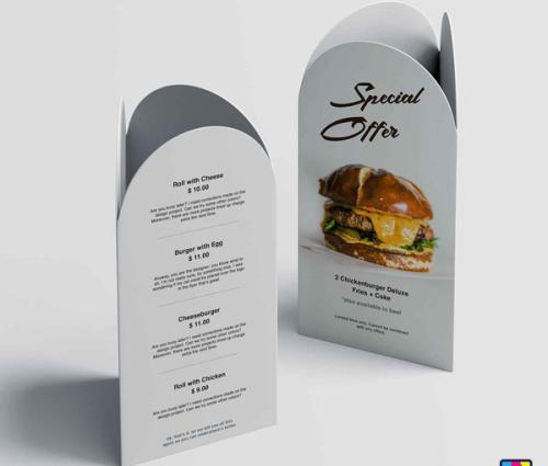 Curved 3 Sided Table Tent Cards