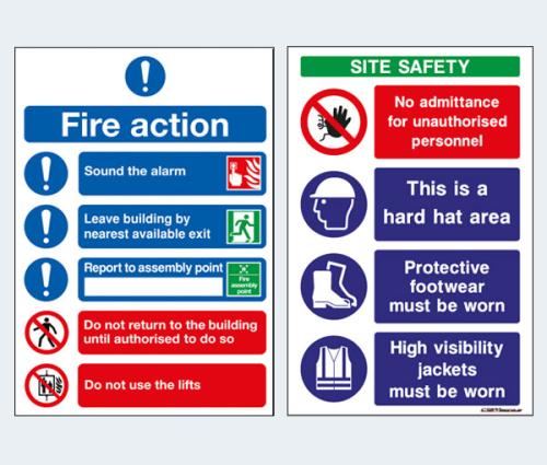 Fire Action and Site Safety Signs