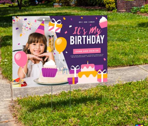 custom happy birthday yard sign printing