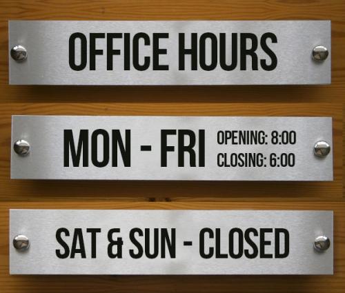 Office Operating Hour Signs