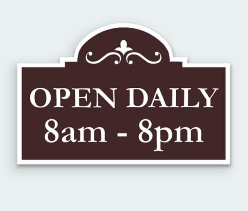 Open Daily Metallic Signs
